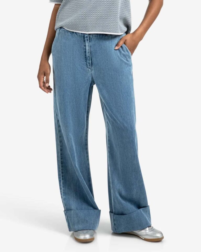 Jeans Roll Up Denim Yaya blauw