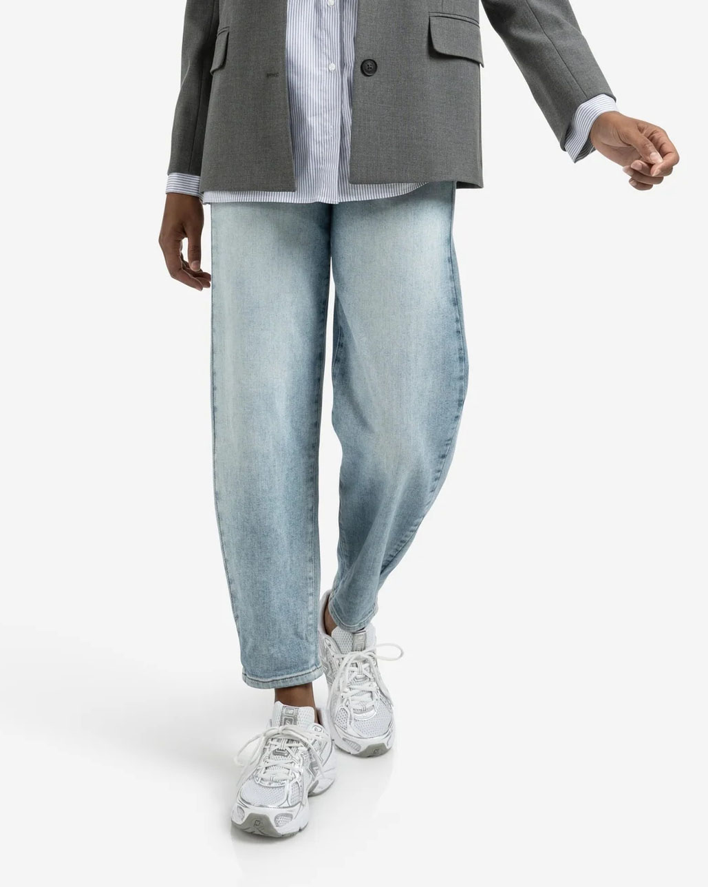 Jeans Light Blue Denim Yaya barrel high waist