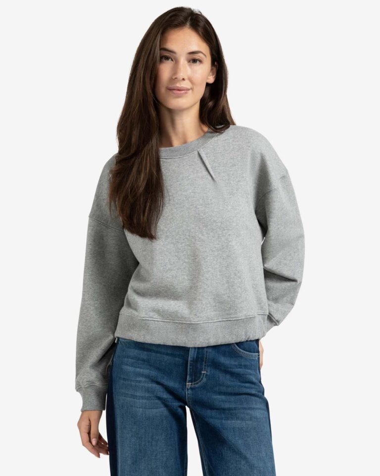 Sweater Medium Grey Yaya plooi detail