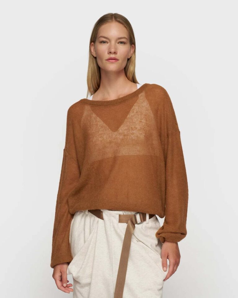 Trui Thin Knit Suede 10Days bruin