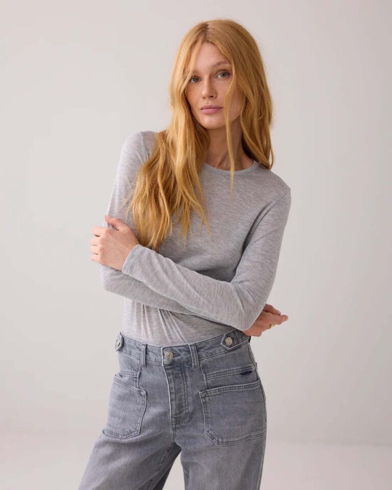 Shirt Soft Lurex Mist Summum grijs