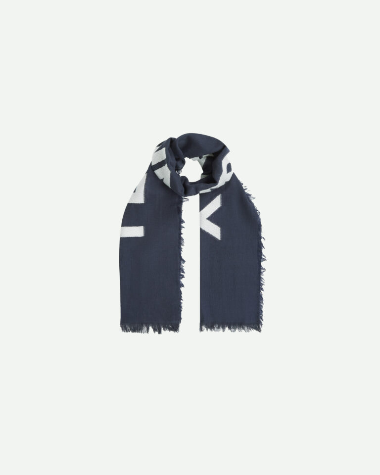 Shawl navy ecru penn&ink