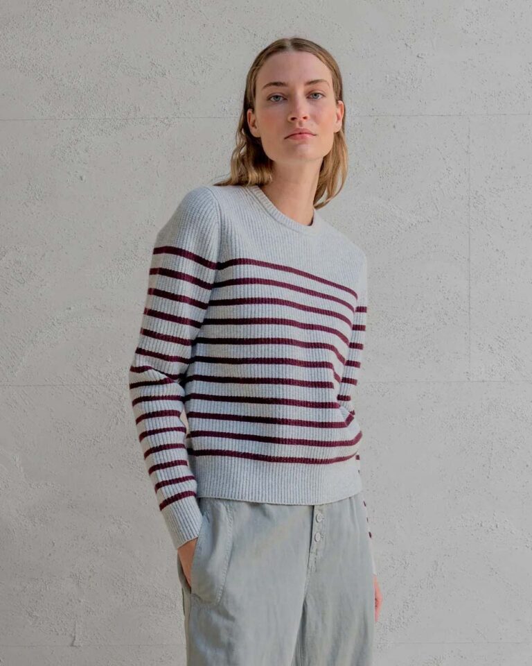 Trui Stripe Aubergine Penn&Ink grijs