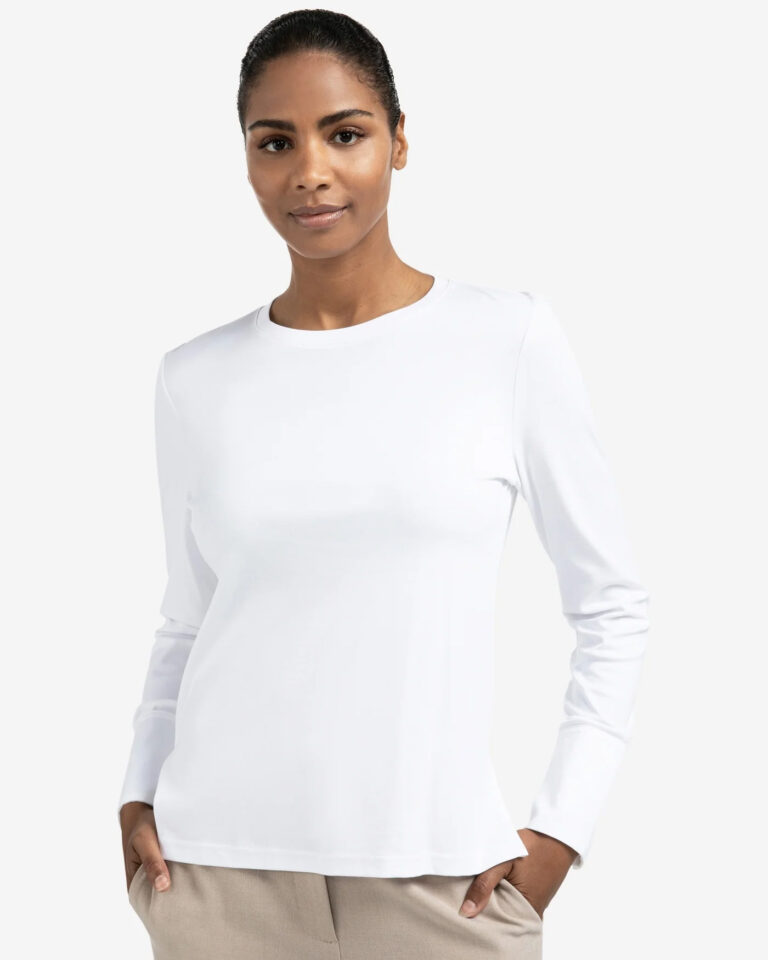 Jersey top met geweven manchetten en splitdetail yaya wit