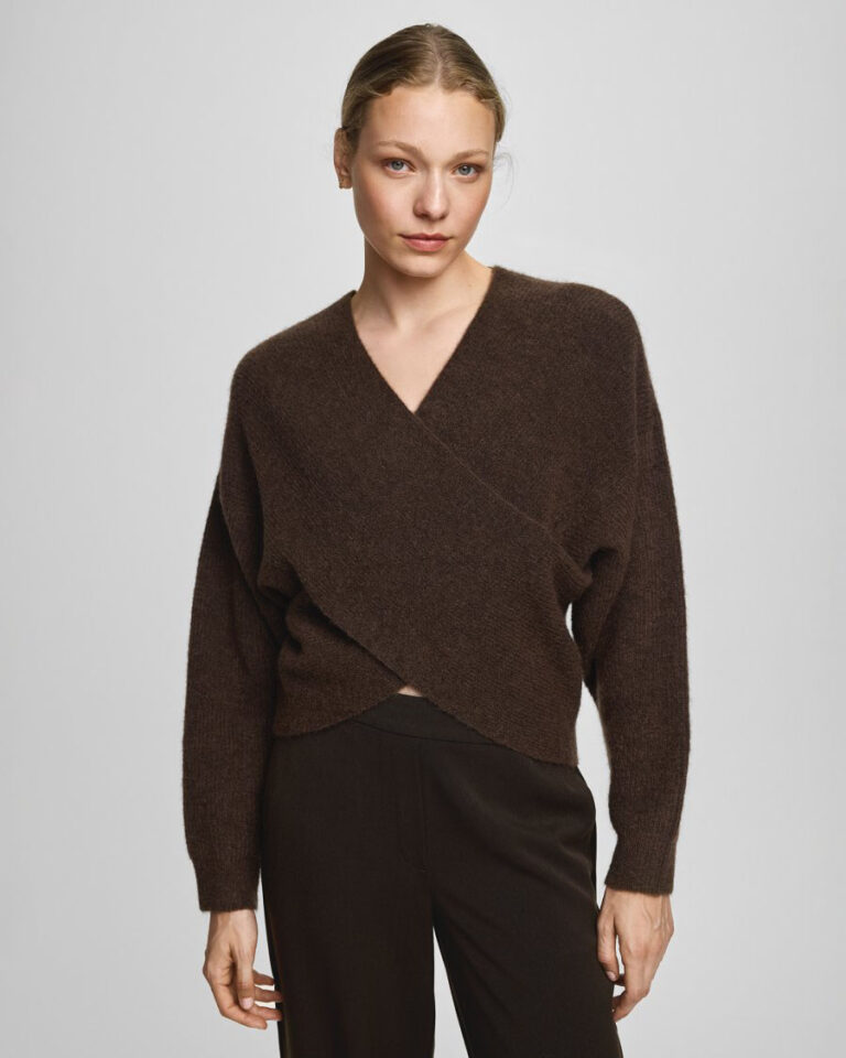 Trui hope wrap slate black melange msch copenhagen
