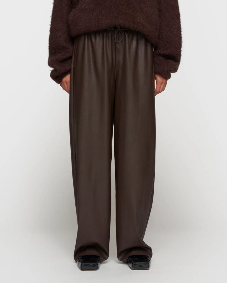 Broek Faux Leather Deep Wine 10Days bruin