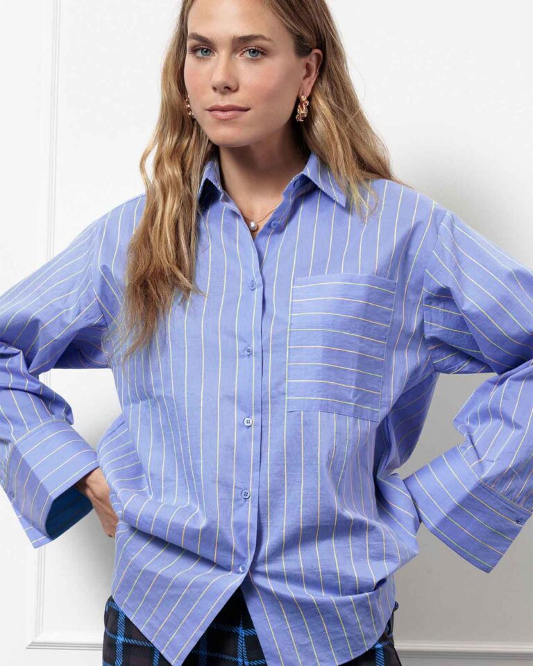 Erin stripe blouse Blauw Studio Anneloes lavender