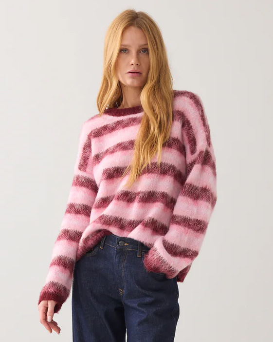 Sweater Brushed Alpaca Summum gestreept