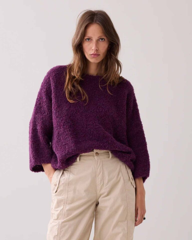Summum Sweater Soft Boucle Knit 324 Wineberry