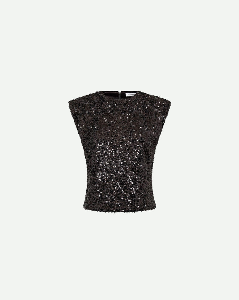 RoslynCC Sequin Top zwart co couture pailletten