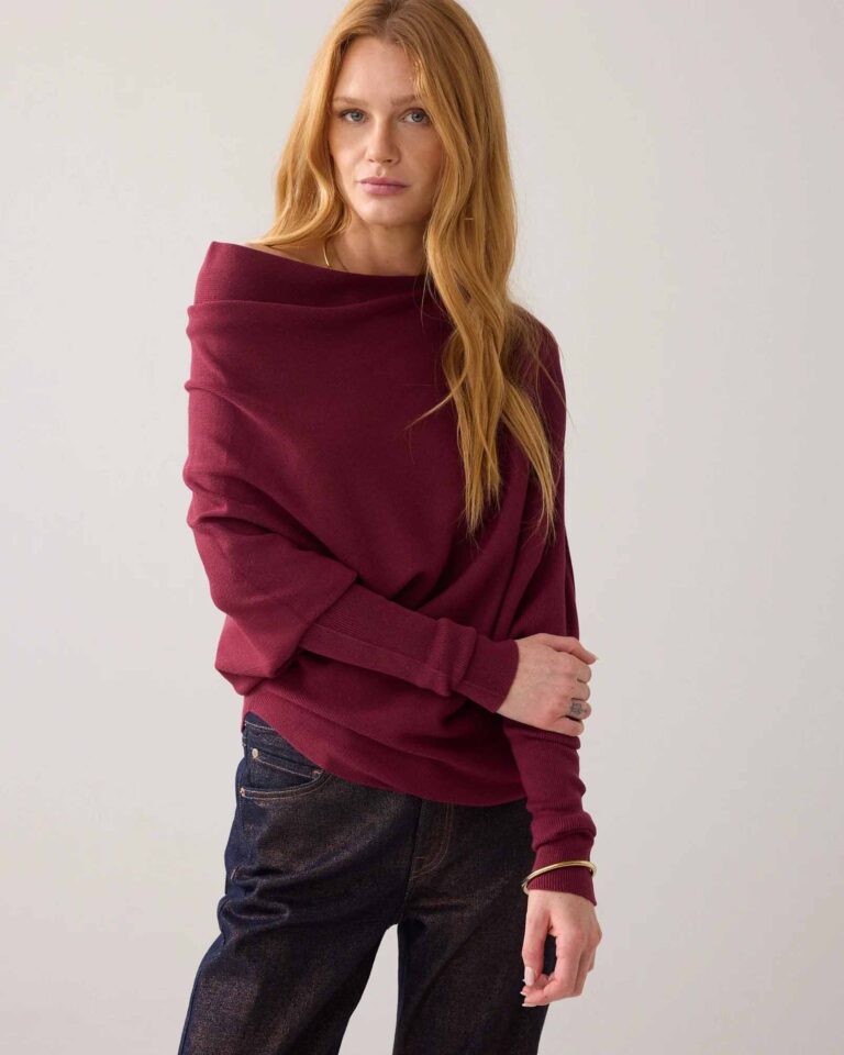 Sweater Blend Merlot Summum rood viscose