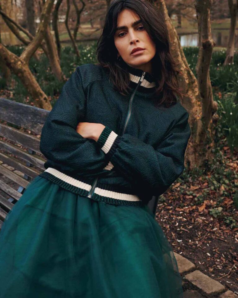 Bomberjack Jacquard Emerald Summum groen