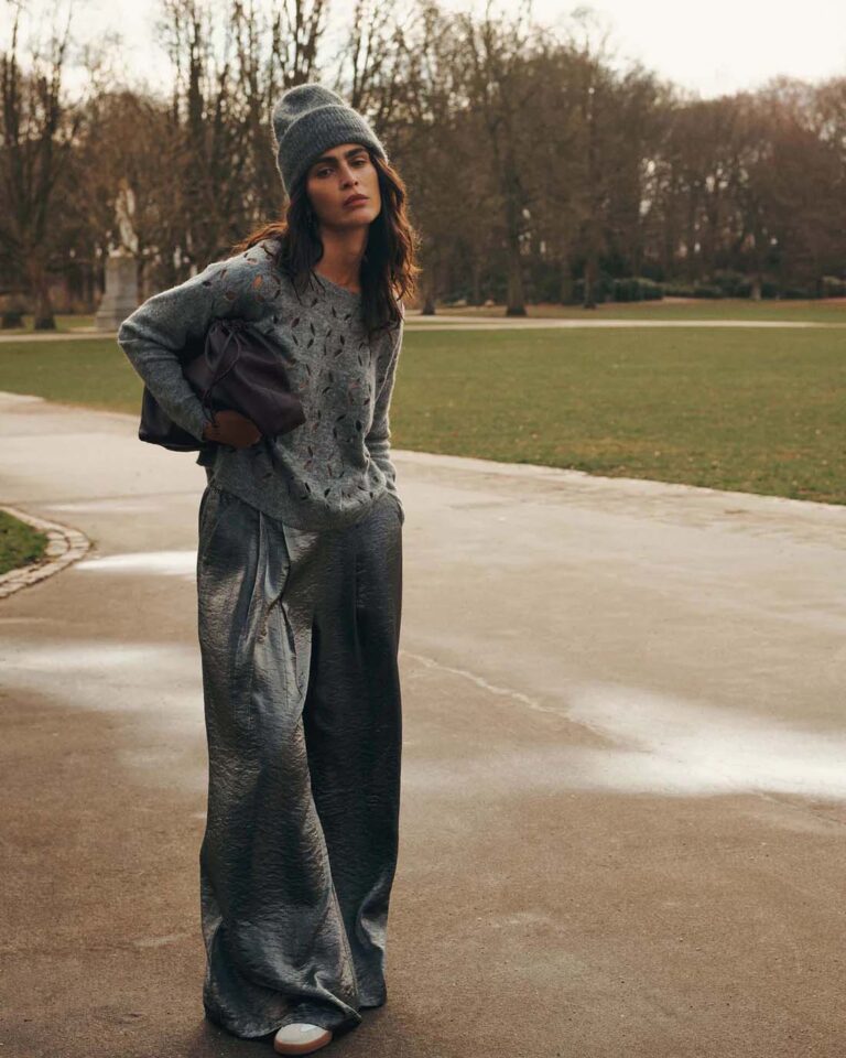 Sweater Stretchy Mid Grey Summum grijs cut open