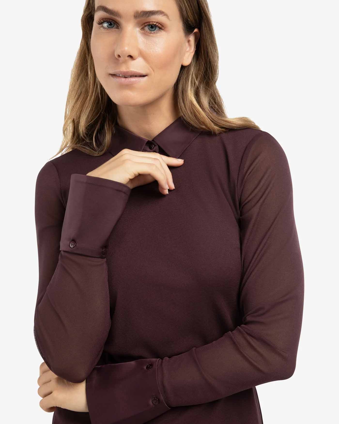 Mesh Top Fudge Purple Yaya burgundy