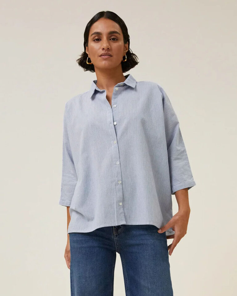 Blouse Norel Pinstripe By Bar blauw