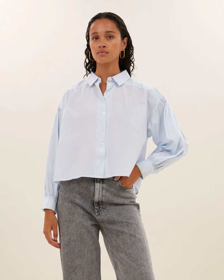Blouse Sarah Chambray By Bar blauw