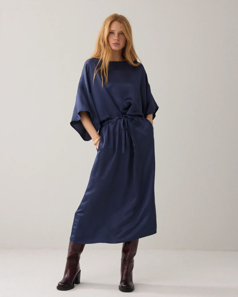 Jurk Heavy Silk Blue Summum blauw