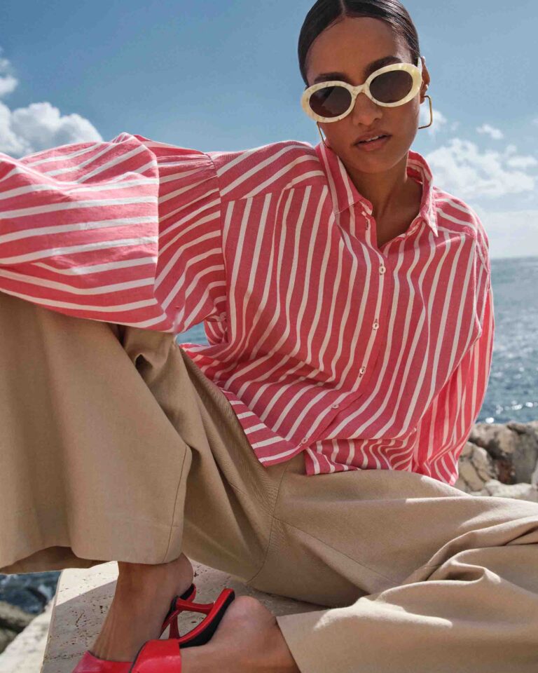 blouse Sarah Short Stripe Red By Bar 2