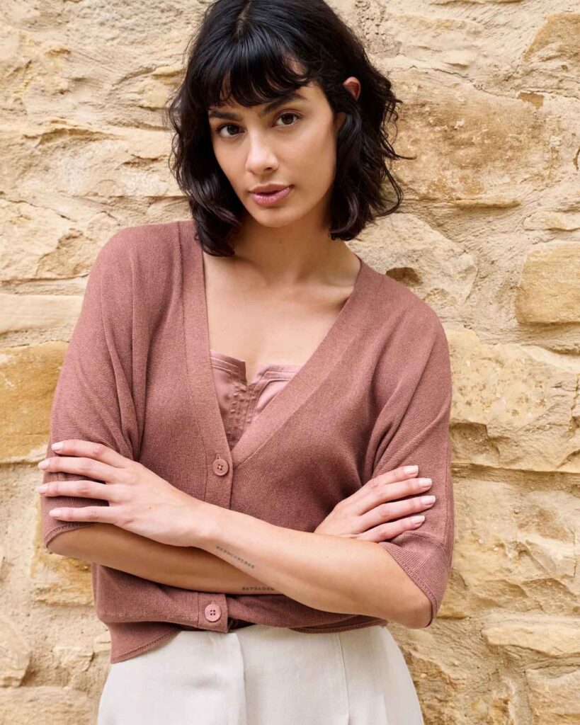 Vest Burlwood Pink Yaya roze melange