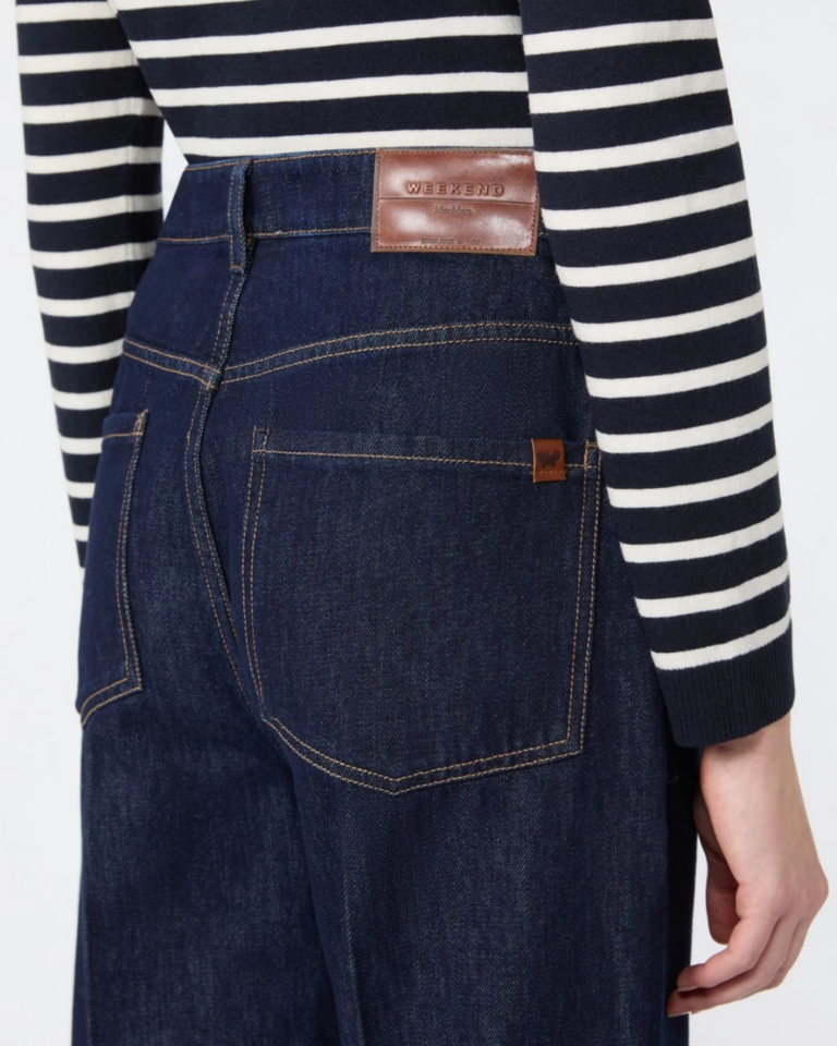 Cotton denim palazzo jeans - Navy (3)