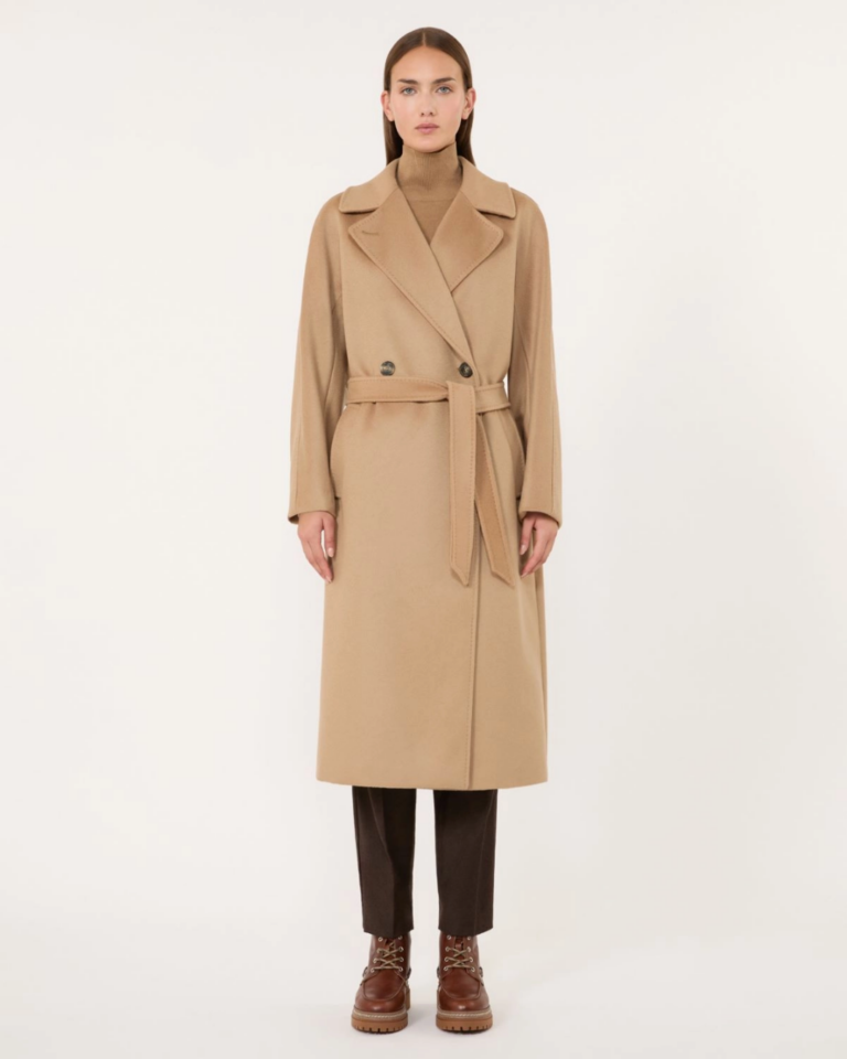 Double-breasted wool coat - Camel