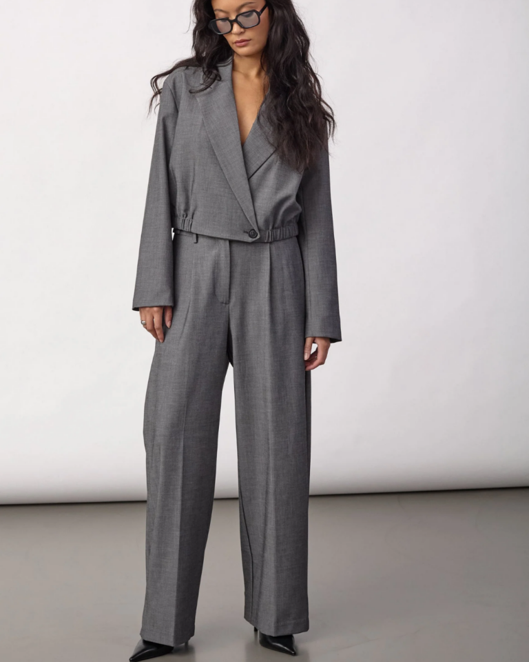 JackyCC Crop Blazer - Mid Grey (2)