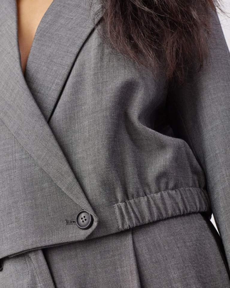 JackyCC Crop Blazer - Mid Grey