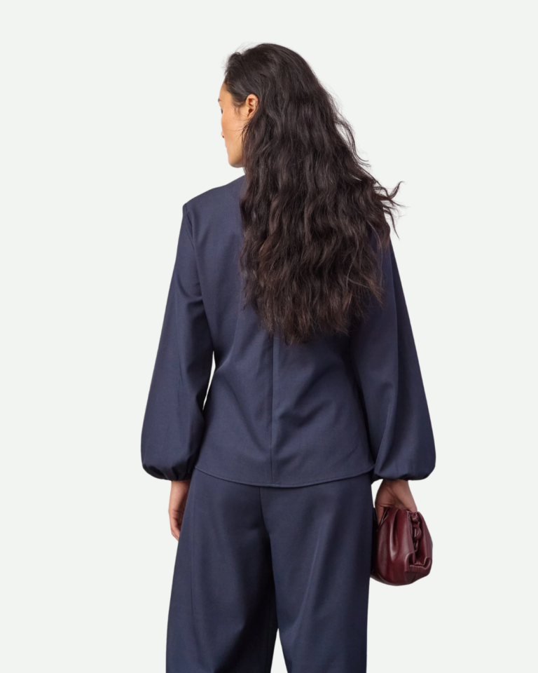 LunaCC Tie Blouse - Navy