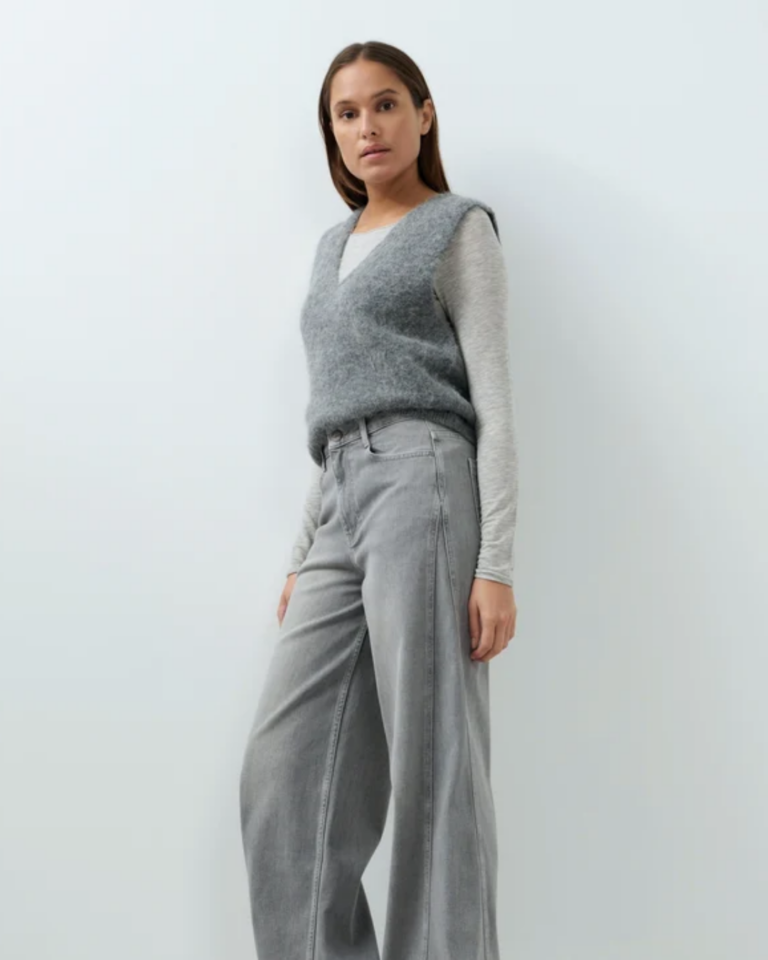 Top met boothals en lange mouwen grey yaya (4)