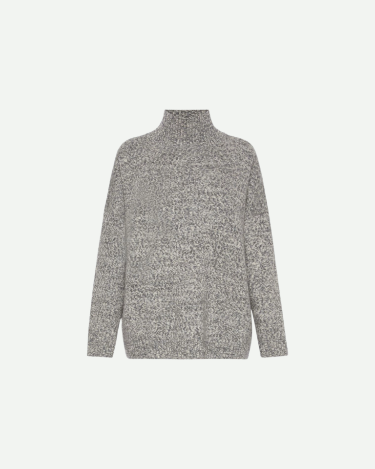 Wool knit turtleneck jumper - Medium grey (3)