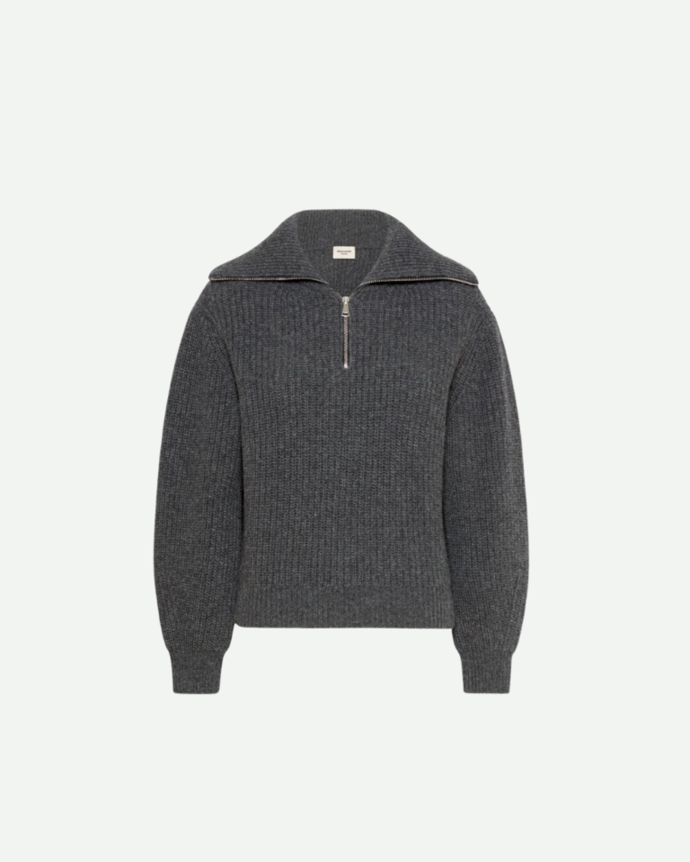 Wool zip-up roll-neck jumper - Dark grey (4)