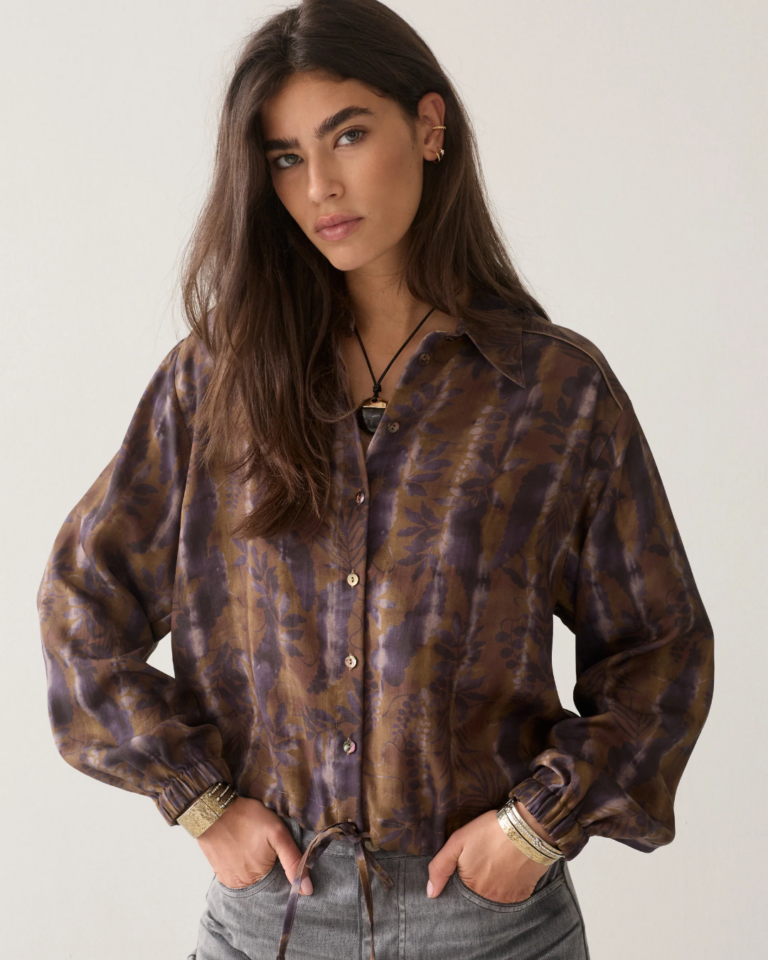Cropped blouse misty flower bruin summum