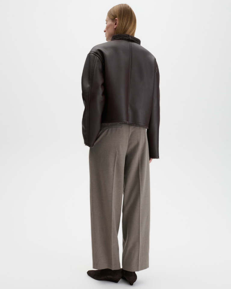 Kunstleren jas in shearling-look, losse pasvorm someday (3)