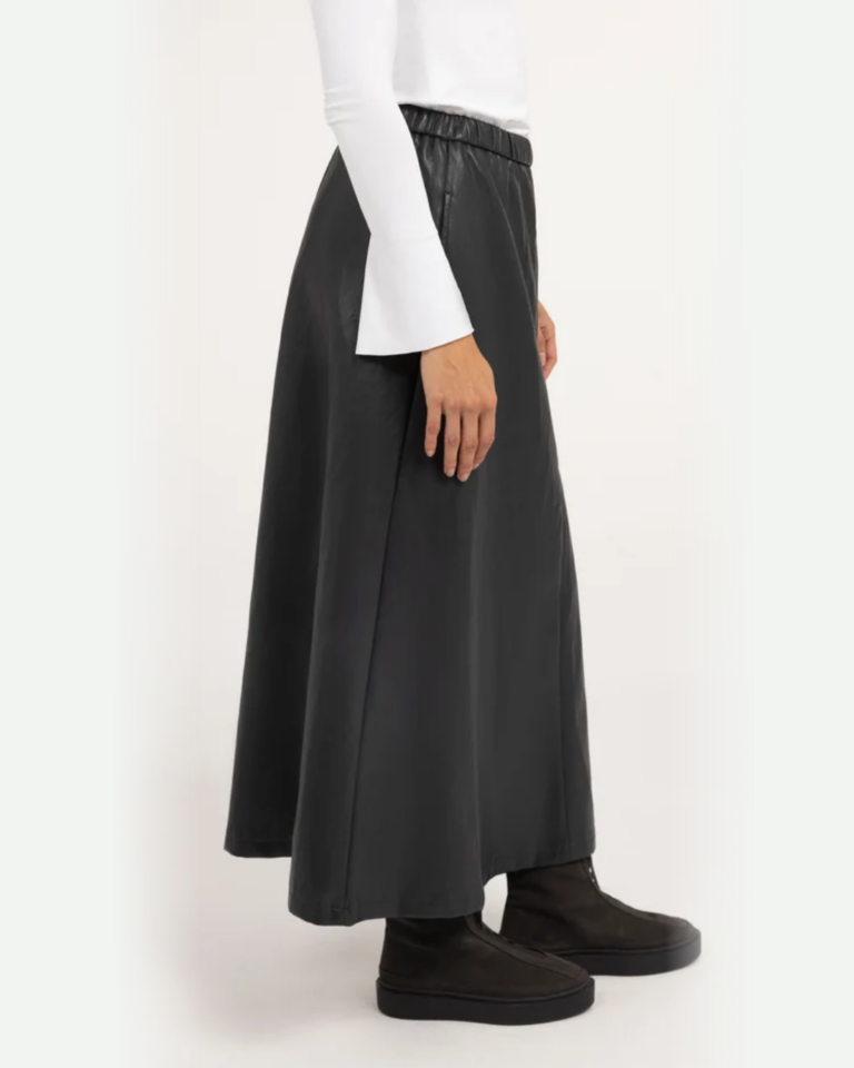 Midirok van imitatieleer met zakken yaya (2)