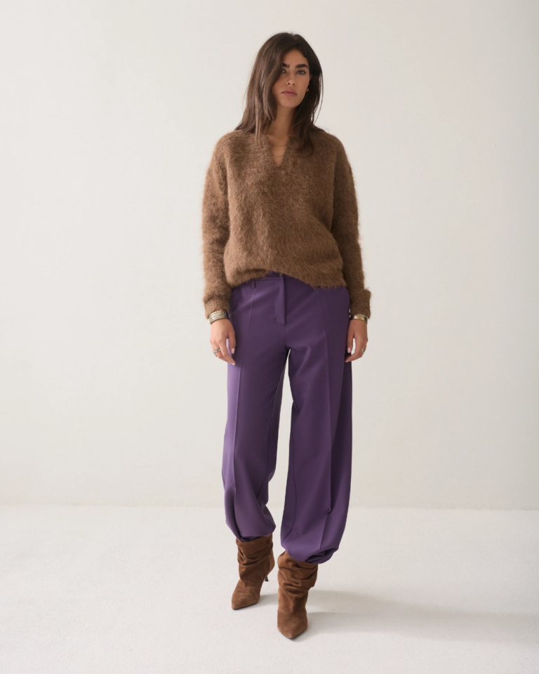 Oversized sweater brushed alpaca bruin summum