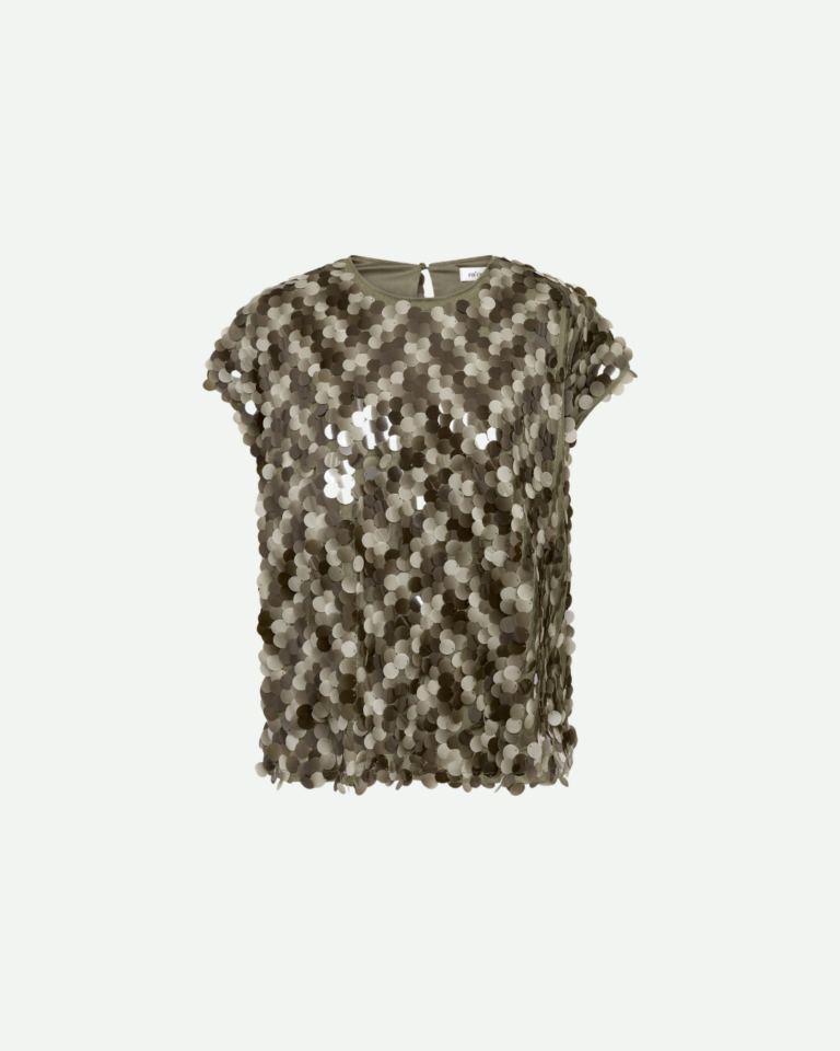 RheaCC Sequin Top - Dusty Army