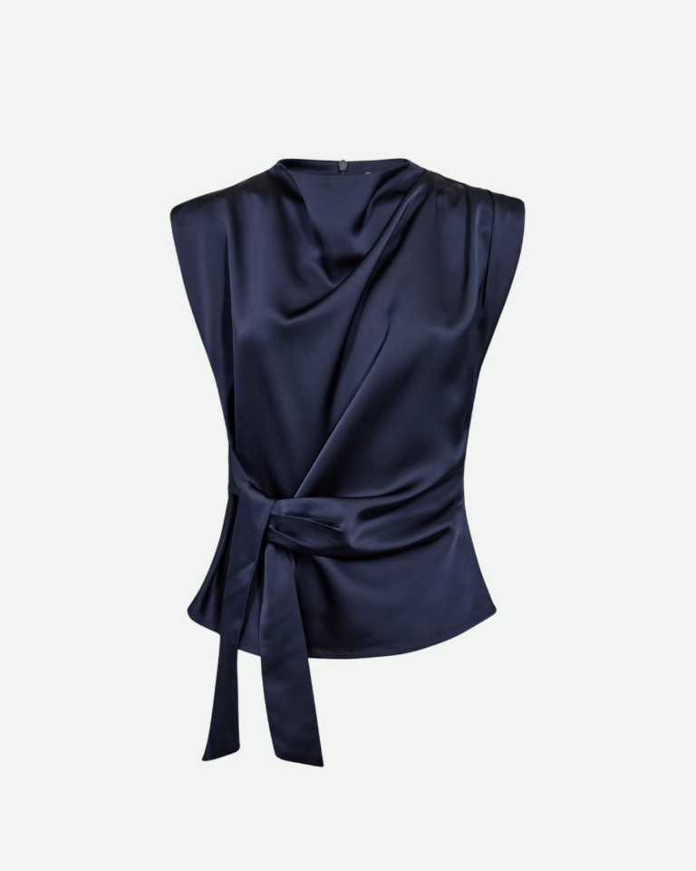 SafiraCC Pleat Top - Navy
