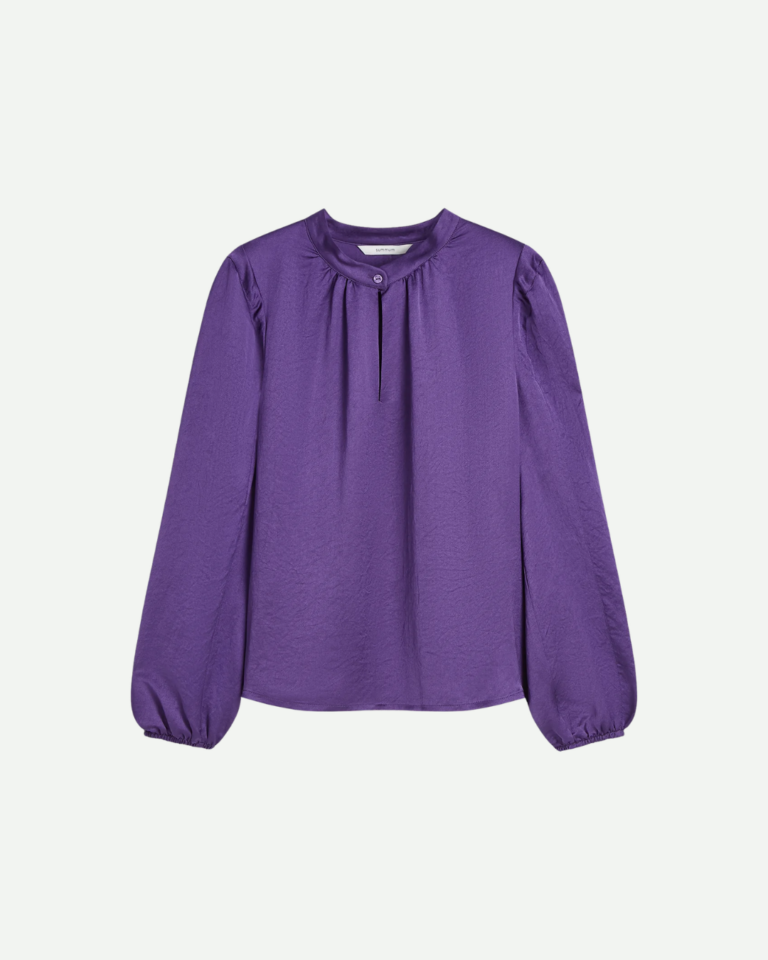 Silky top met schoudervulling paars summum (2)