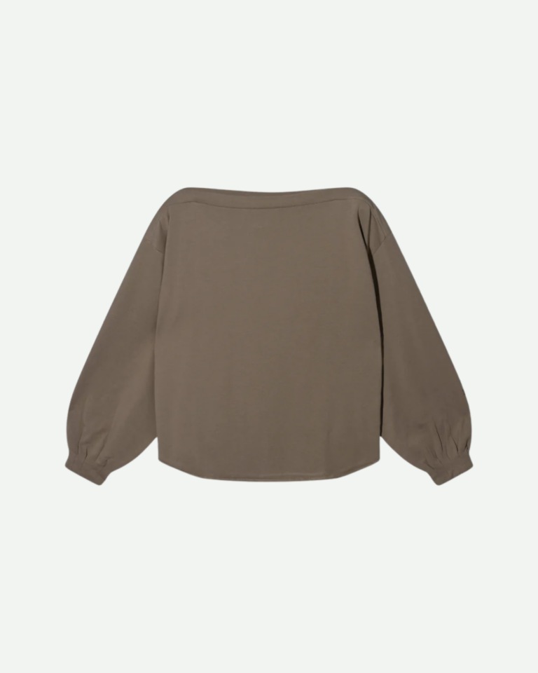 fleece top met boothals