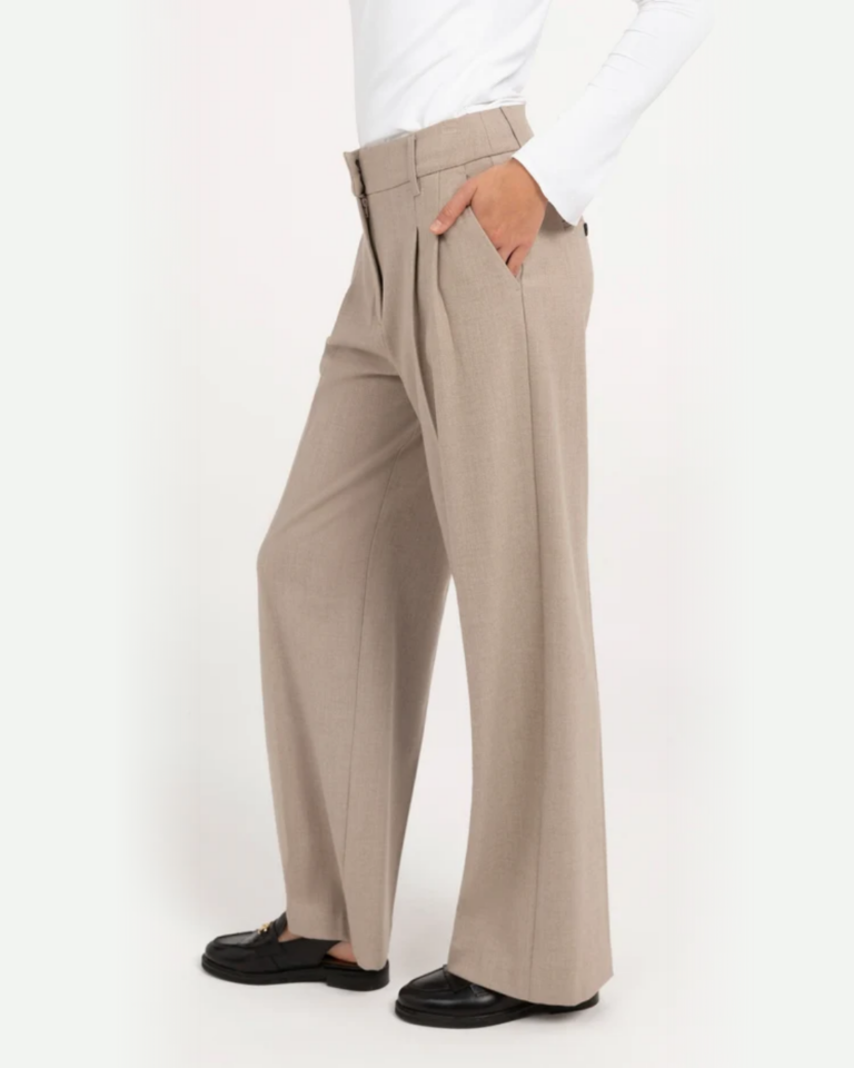yaya - pantalon beigemelange (3)