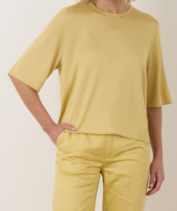T-shirt Nisle Yellow Drykorn geel
