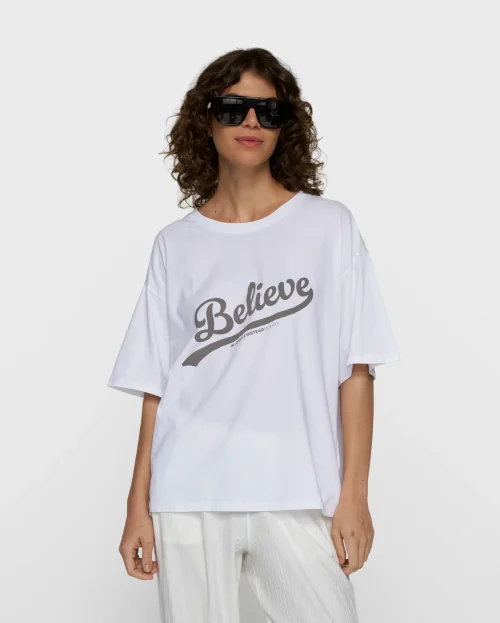 T-shirt Believe White 10Days