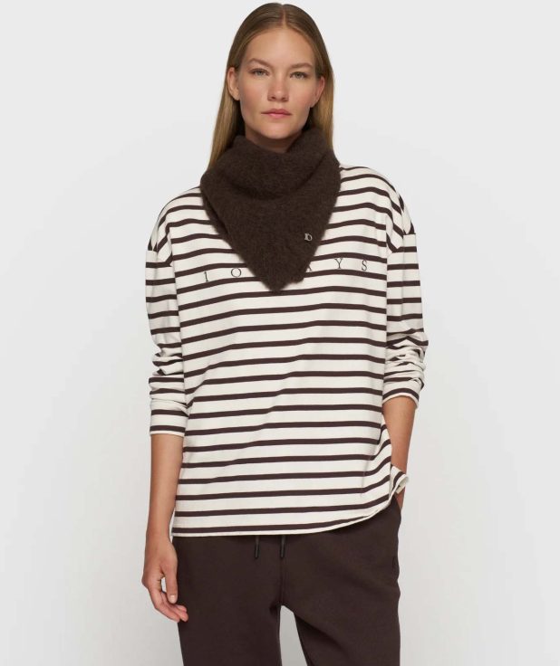 Shirt Stripes Boat Neck 10Days ecru wine