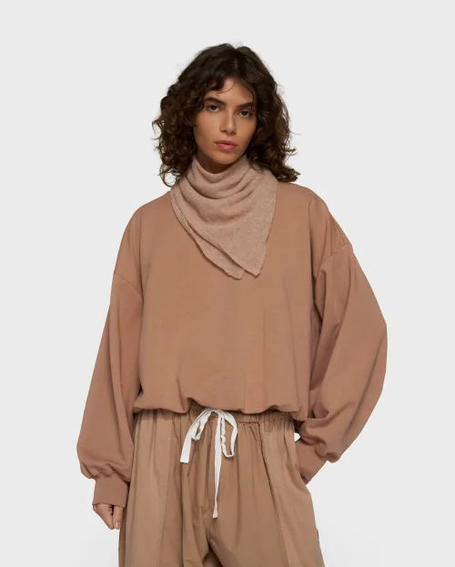 Sweater Pleated Light Fudge 10Days bruin