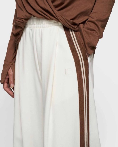 Jogger Wide Ecru 10Days bruine streep