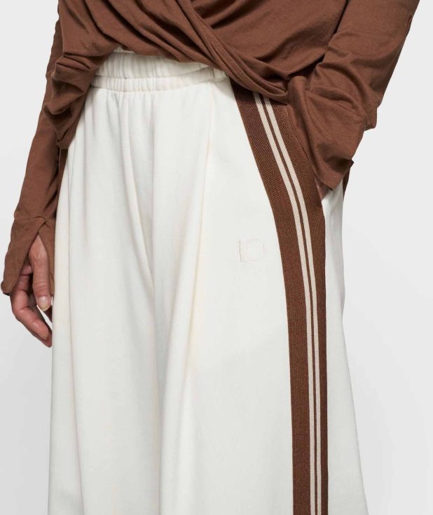 Jogger Wide Ecru 10Days bruine streep