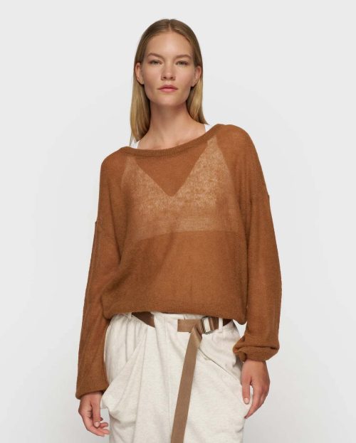 Trui Thin Knit Suede 10Days bruin