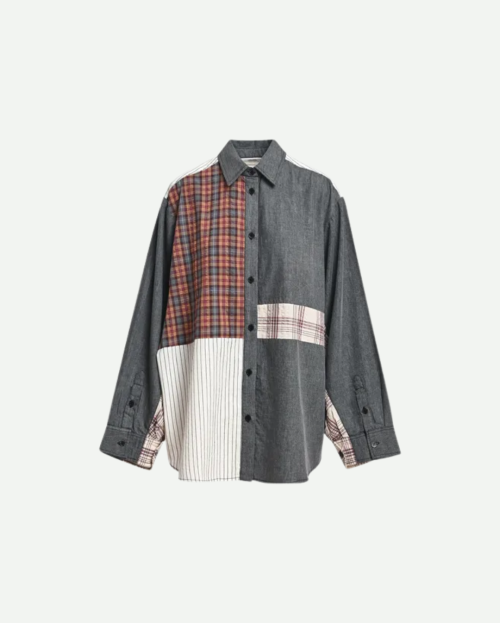blouse grijs patchwork