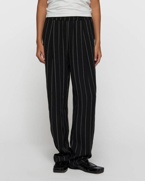 Broek flowy pinstripe zwart 10days