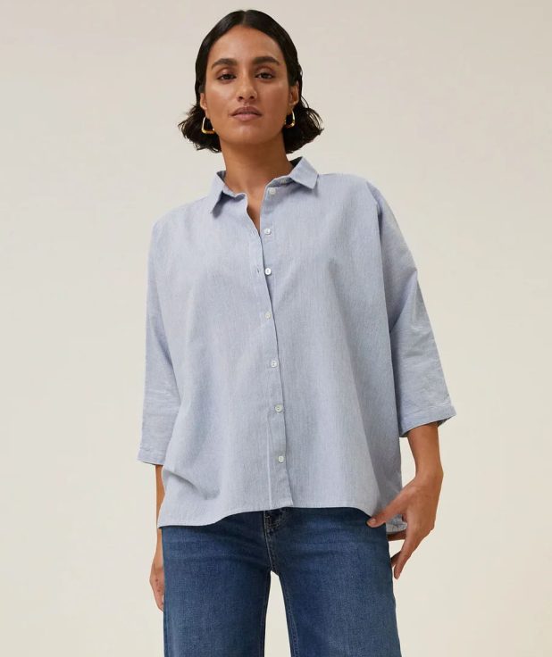 Blouse Norel Pinstripe By Bar blauw